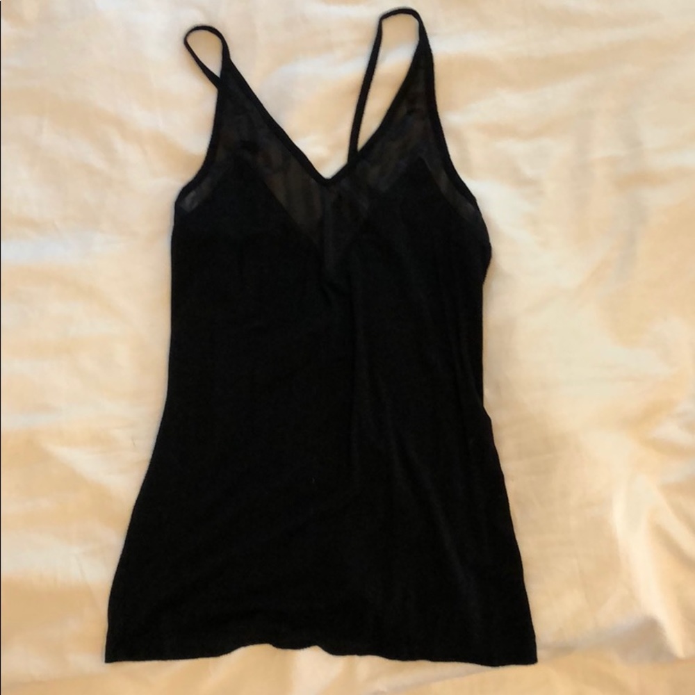 Black Tank with Mesh Cutouts